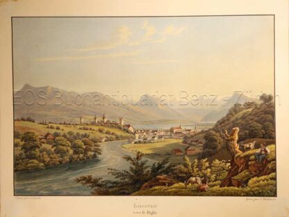 Corrodi, Salomon (1810-1892): - Lucerne vers le Righi.