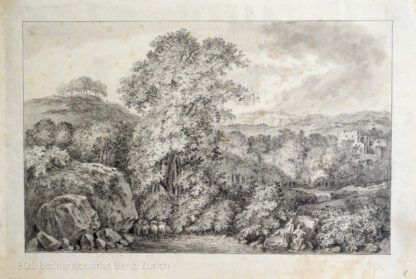 Gessner, Salomon (1730–1788): - Baumlandschaft mit Ruine.