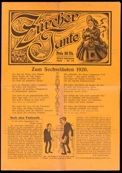 - Zürcher Tante. Zum Sechseläuten 1920.