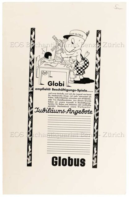 Lips, Robert (1912-1975): - Globi empfiehlt Beschäftigungs-Spiele ...