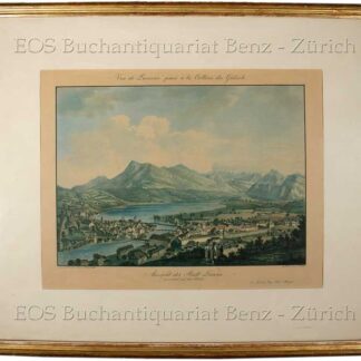 Hegi, Franz (1774-1850): - Vue de Lucerne prise à la colline du Gütsch - Aussicht der Stadt Luzern, gezeichnet auf dem Gütsch.